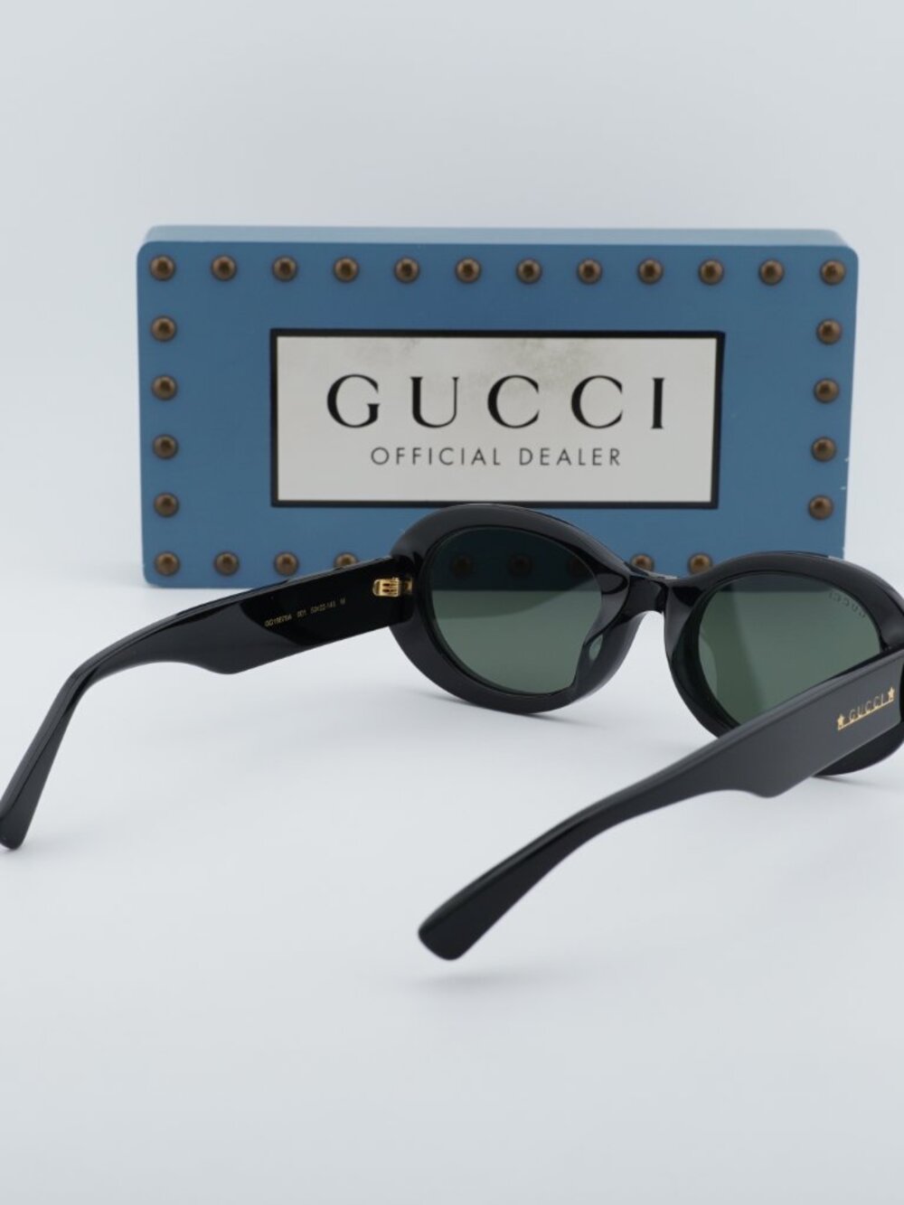 Gucci GG1587SA 001 Oval Sunglasses - Black / Grey - Picture 7 of 11
